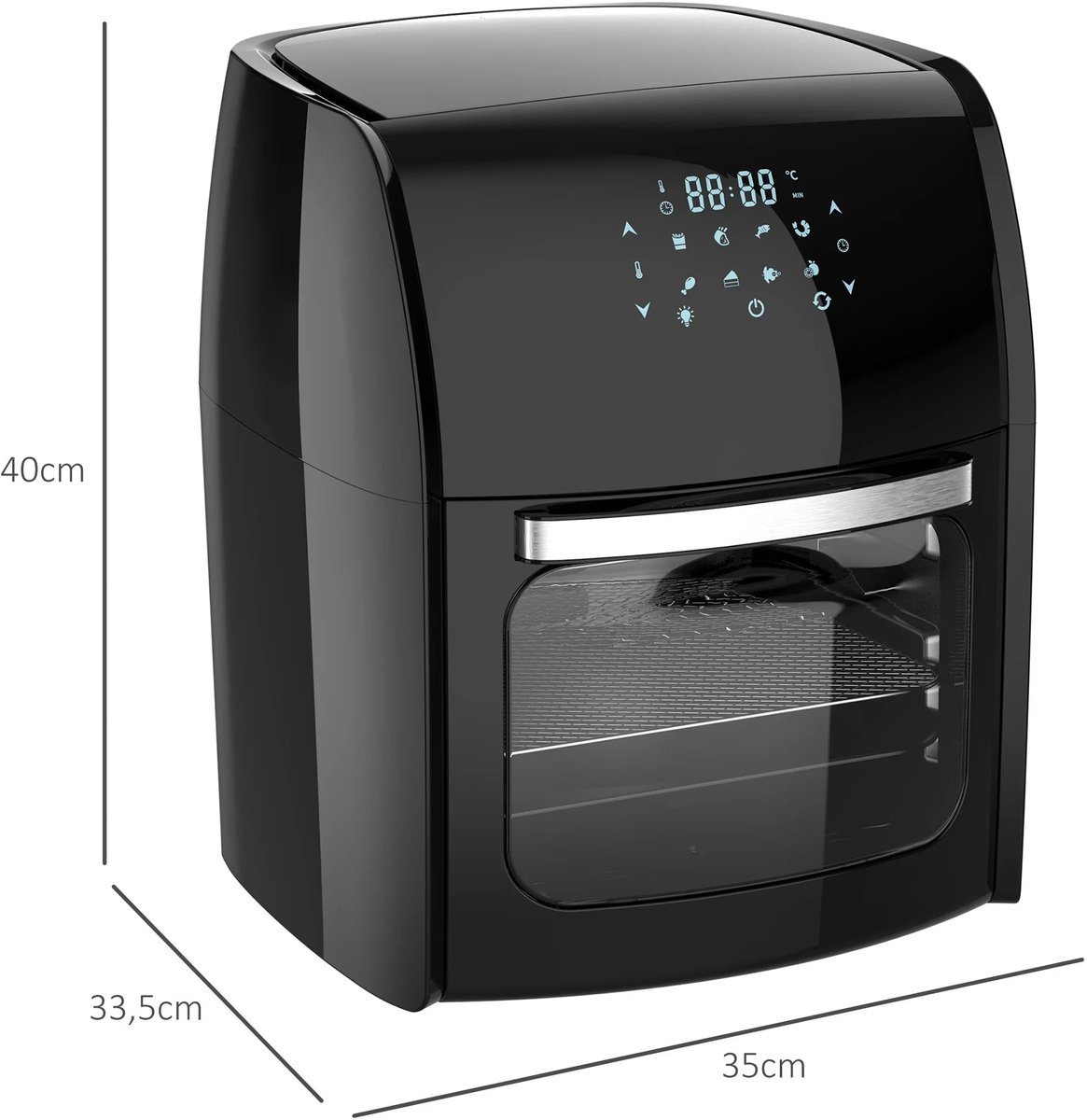Airfryer Heteluchtfriteuse 12L 1800W Zwart