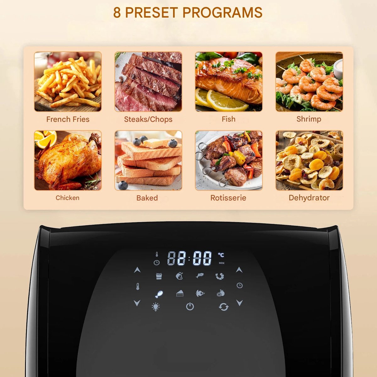 Airfryer Heteluchtfriteuse 12L 1800W Zwart