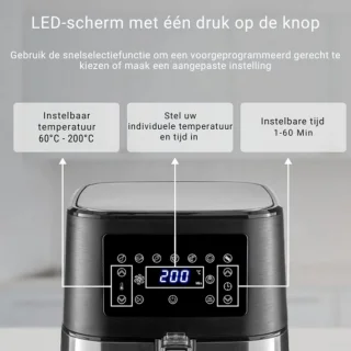 Airfryer Heteluchtfriteuse 8 Programma's Timer Temperatuur