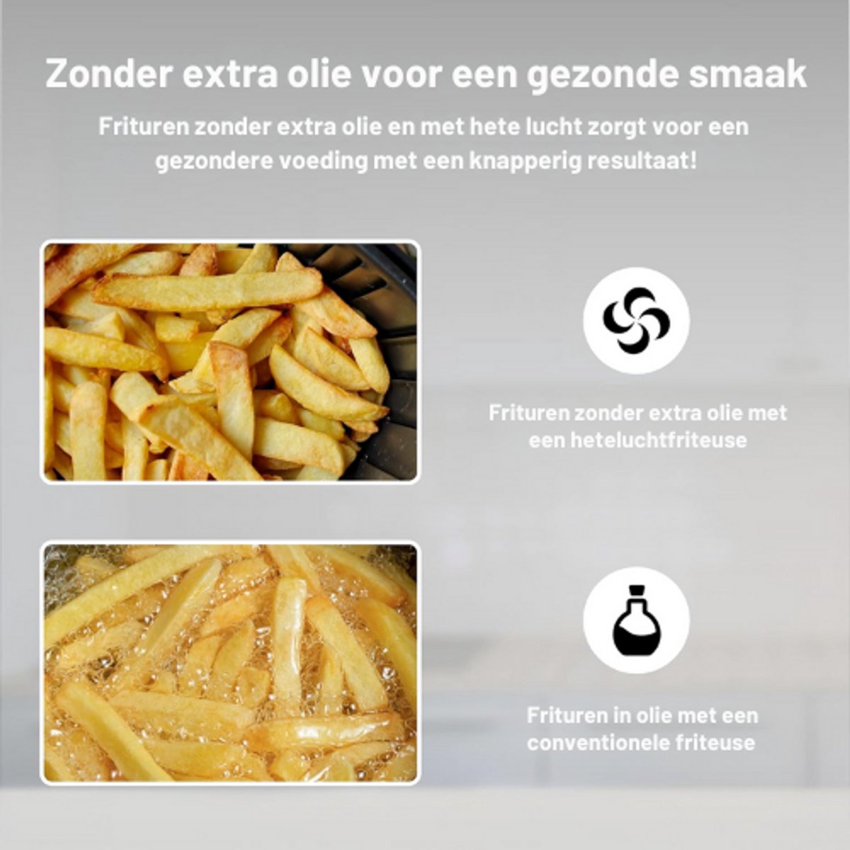 Airfryer Heteluchtfriteuse 8 Programma's Timer Temperatuur