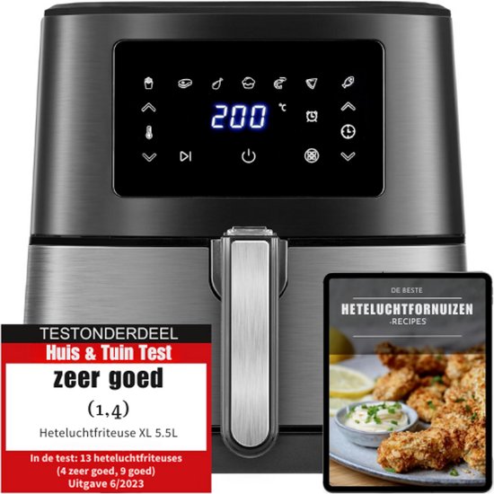 Airfryer Heteluchtfriteuse 8 Programma's Timer Temperatuur