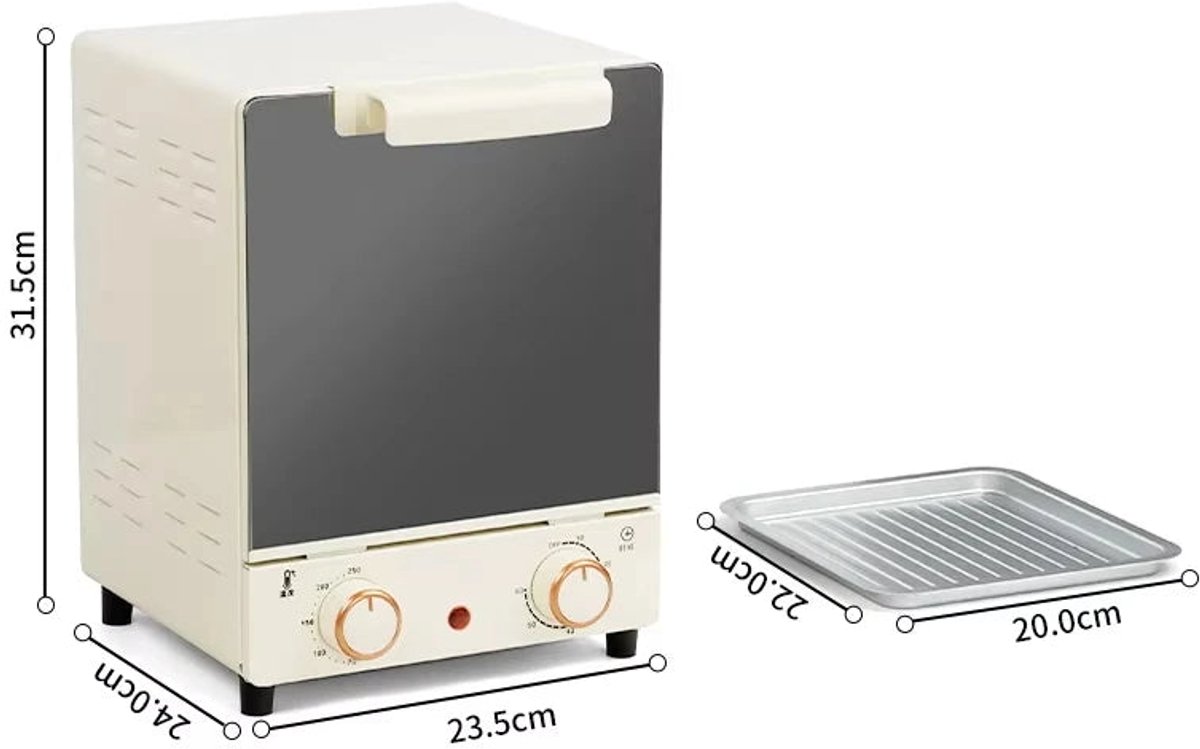 Airfryer Heteluchtfriteuse Broodrooster Oven 12L 220V Beige