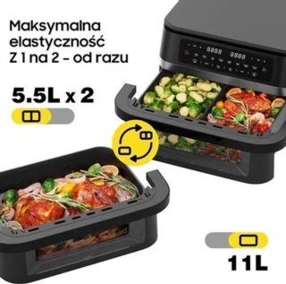 Airfryer heteluchtfriteuse met verwijderbare divider