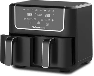 Airfryer met 2 pannen - zilver