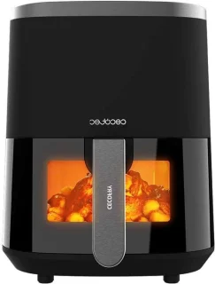 Airfryer met raam, heteluchtoven, 4 liter, zwart