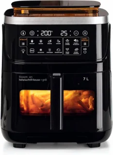 Airfryer met stoomfunctie - 7 liter - zwart