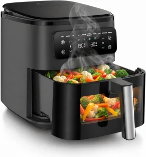 Airfryer met stoomfunctie - heteluchtfriteuse - 8,8 l