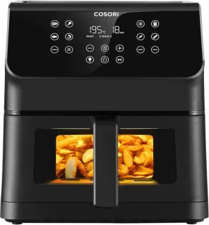 Airfryer met venster 6,2 L - Zwart
