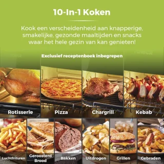 Airfryer Oven 11 L 2000 W Zwart