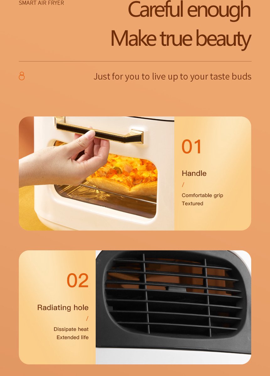 Wat vinden we goed aan de Airfryer oven 15L 1400W wit