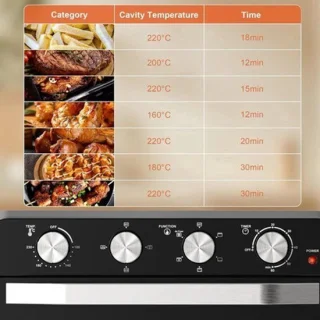 Airfryer Oven - Hetelucht Friteuse - Vrijstaande Oven - Pizzaoven - 36L - 2000W - 10-in-1 Functies - Digitale Timer & Temperatuur - Dubbel Glas - RVS