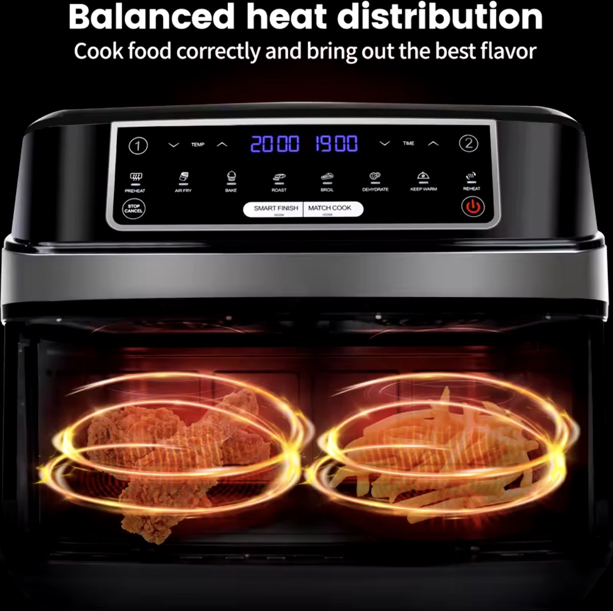 Airfryer XL 9L 2-Laden Zwart