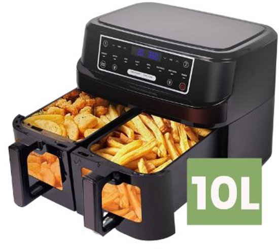 Airfryer XXL 10L met Touchscreen en 2 Compartimenten