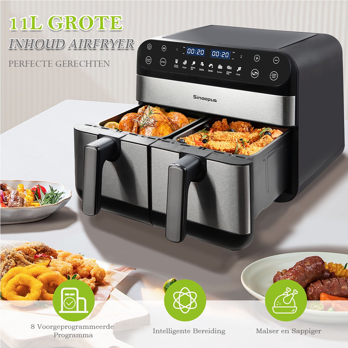 Airfryer XXL 11L 920 Digitale Heteluchtfriteuse DualMand