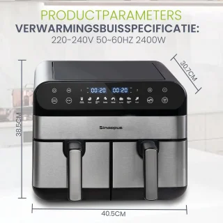 Airfryer XXL 11L 920 Digitale Heteluchtfriteuse DualMand