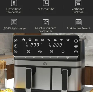 Airfryer XXL 5.2L Zwart Heteluchtfriteuse