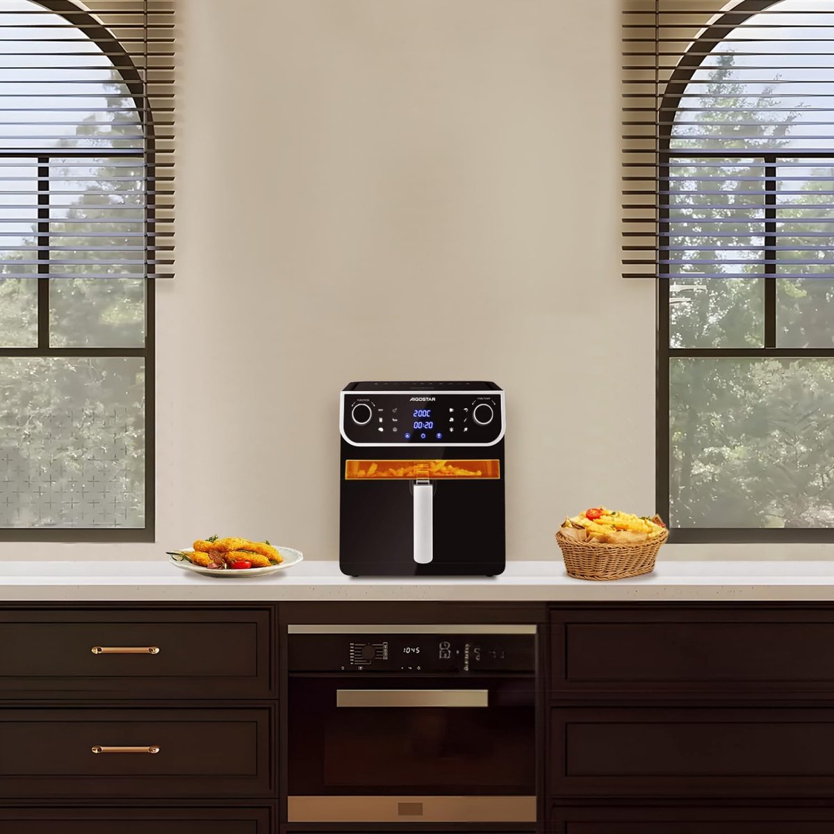 Airfryer XXL 8L 1700W Zwart Met LED Touch Display