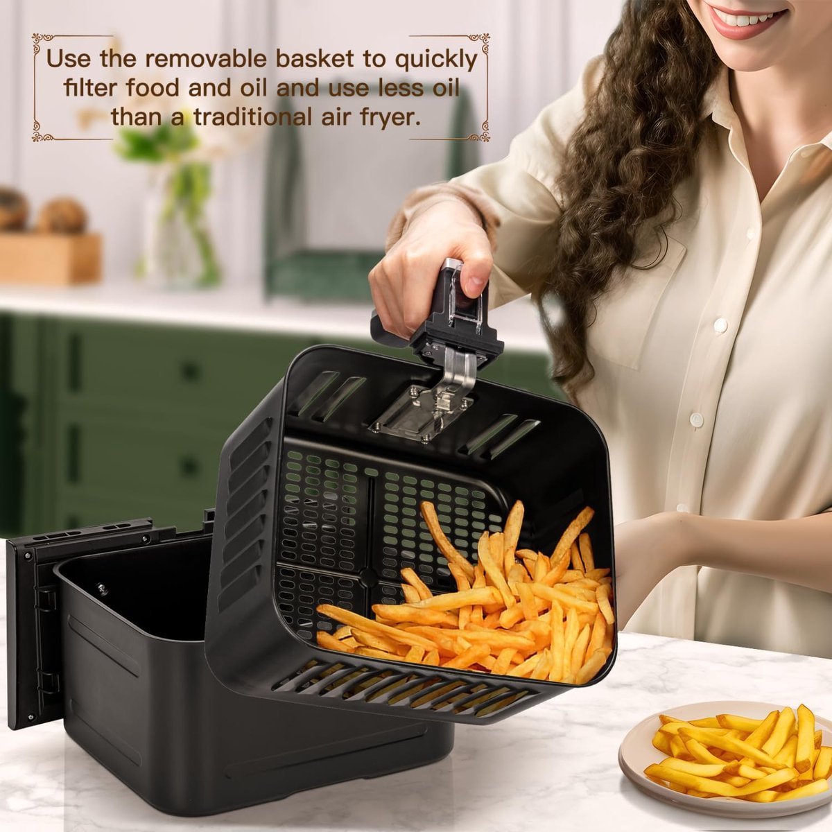 Airfryer XXL 8L 1700W Zwart Met LED Touch Display