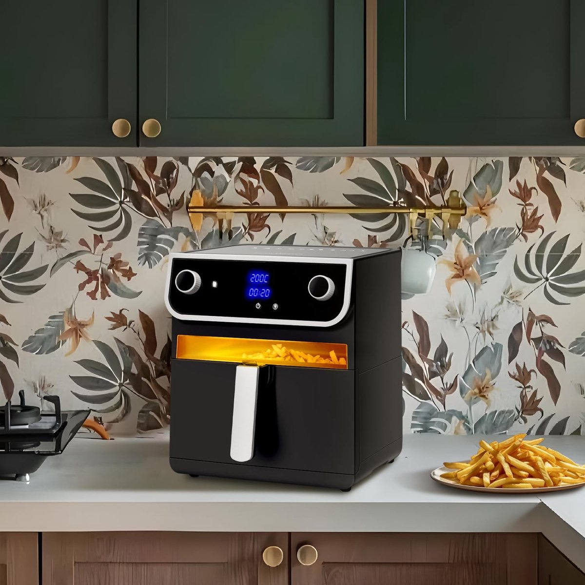 Airfryer XXL 8L 1700W Zwart Met LED Touch Display