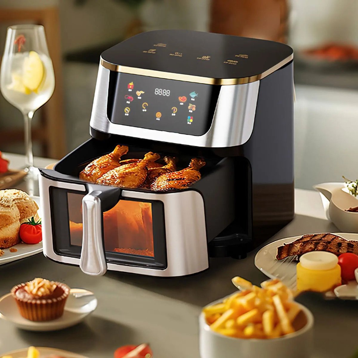 Wat vinden we goed aan de Airfryer XXL 8L RVS Touchscreen Zwart