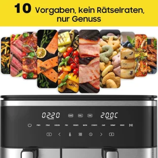 Airfryer XXL Dubbele Kamer 11L Heteluchtfriteuse