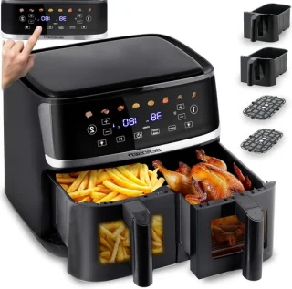 Airfryer XXL dubbele kamer zwart