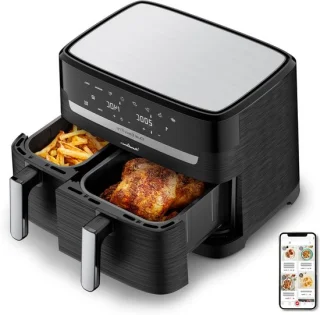 Airfryer XXL dubbele lade 83 liter zwart