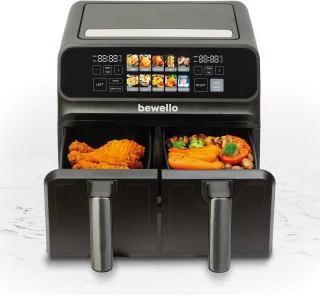 Airfryer XXL dubbele lade 8L zwart [BW1002D]
