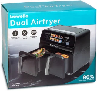Airfryer XXL dubbele lade 8L zwart [BW1002D]