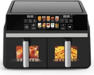 Airfryer XXL Dubbele lade Heteluchtfriteuse - Zwart