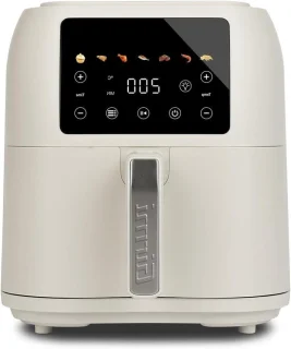 Airfryer XXL heteluchtfriteuse 8 liter matgrijs