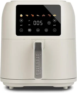 Airfryer XXL heteluchtfriteuse 8 liter matgrijs