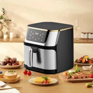 Airfryer XXL heteluchtfriteuse, 8L - RVS en touchscreen - Zwart