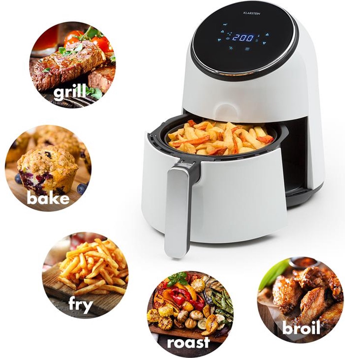 Wat vinden we goed aan de AirVital Heteluchtfriteuse 2,5L CeraPlus Touch Wit