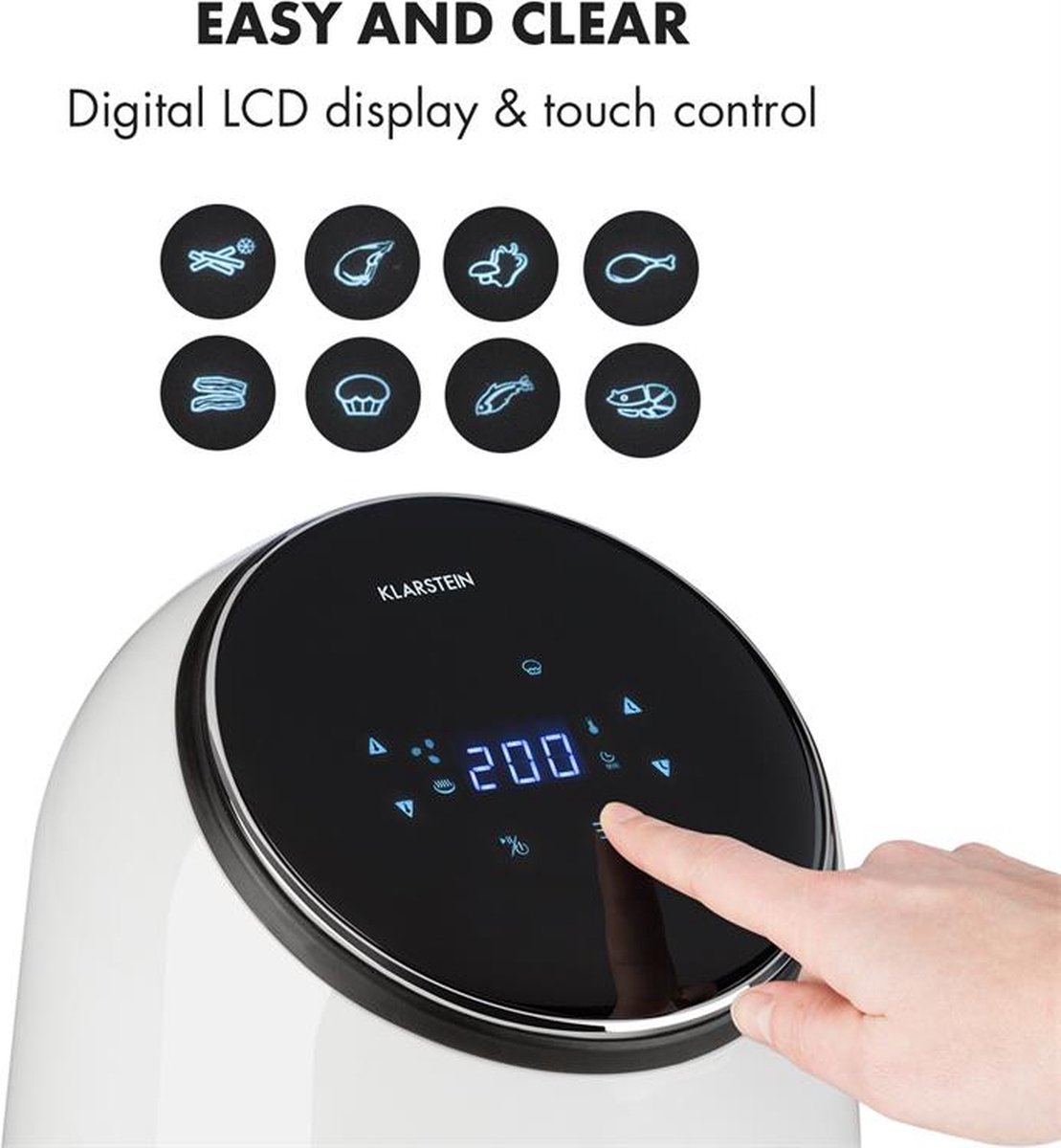 AirVital Heteluchtfriteuse 2,5L CeraPlus Touch Wit