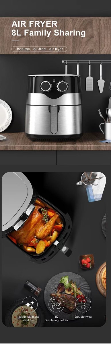 De Alca Airfryer XXL 8L in één oogopslag