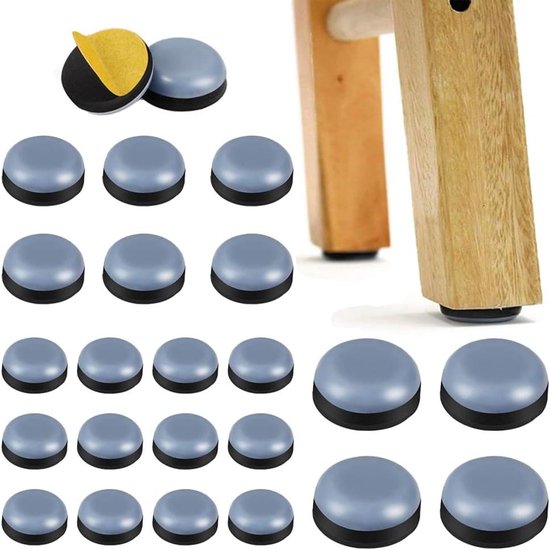Allecto Plus Zelfklevende Meubelschuifregelaars Pads Set 24
