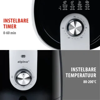 alpina Airfryer 2L Zwart