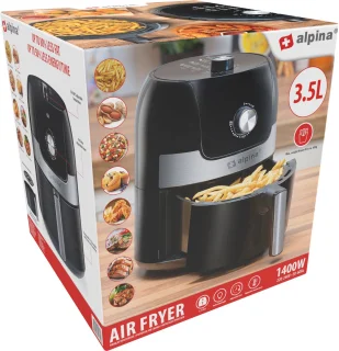 alpina Airfryer 3.5L Heteluchtfriteuse 1400W Zwart