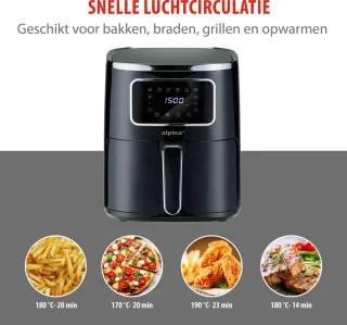 alpina Airfryer 4.5L digitaal heteluchtfriteuse 1450W