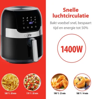 alpina Airfryer 4.5L zwart