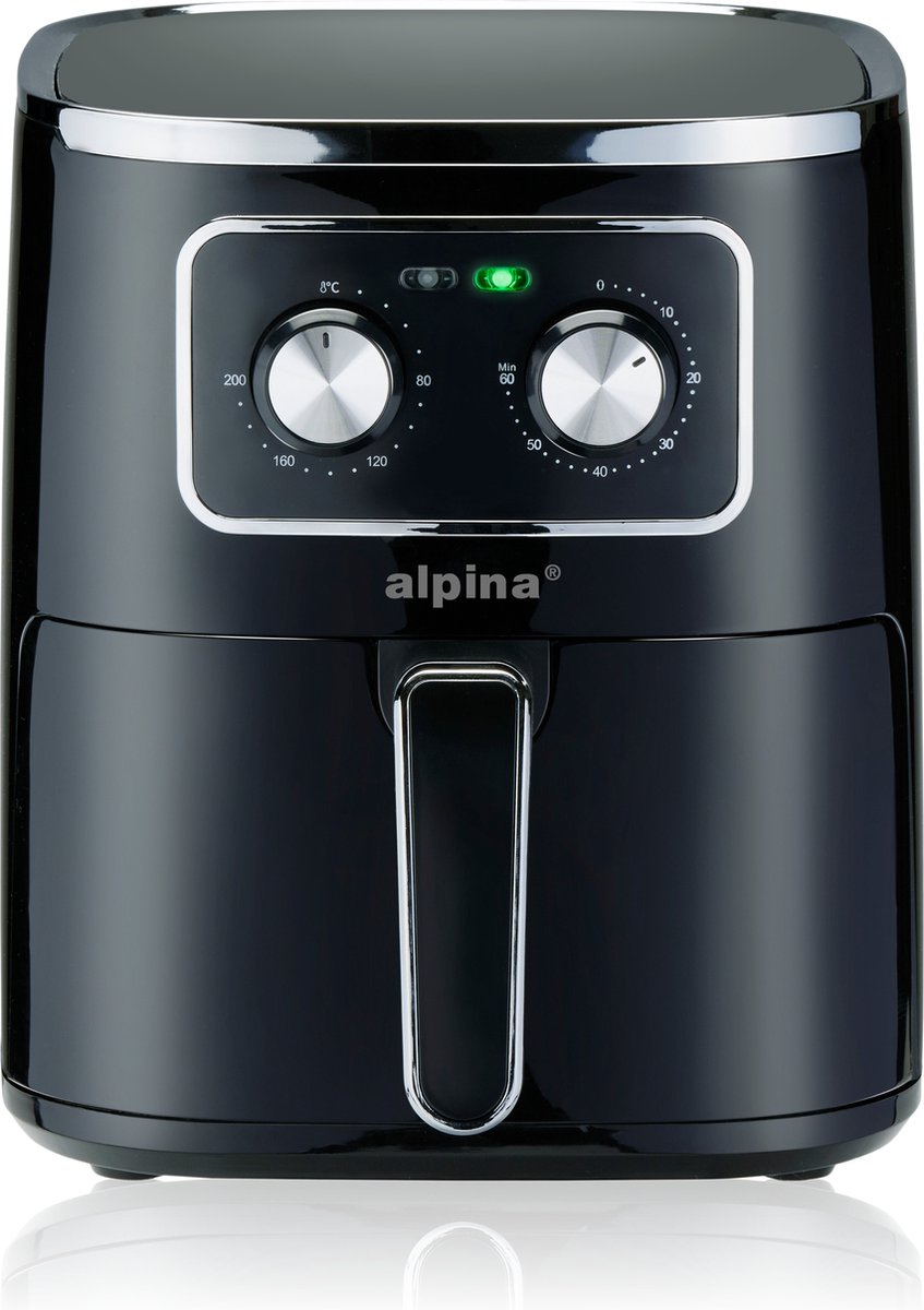 De Alpina Airfryer 4.5L Zwart in één oogopslag