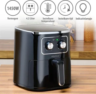 Alpina Airfryer 4.5L Zwart