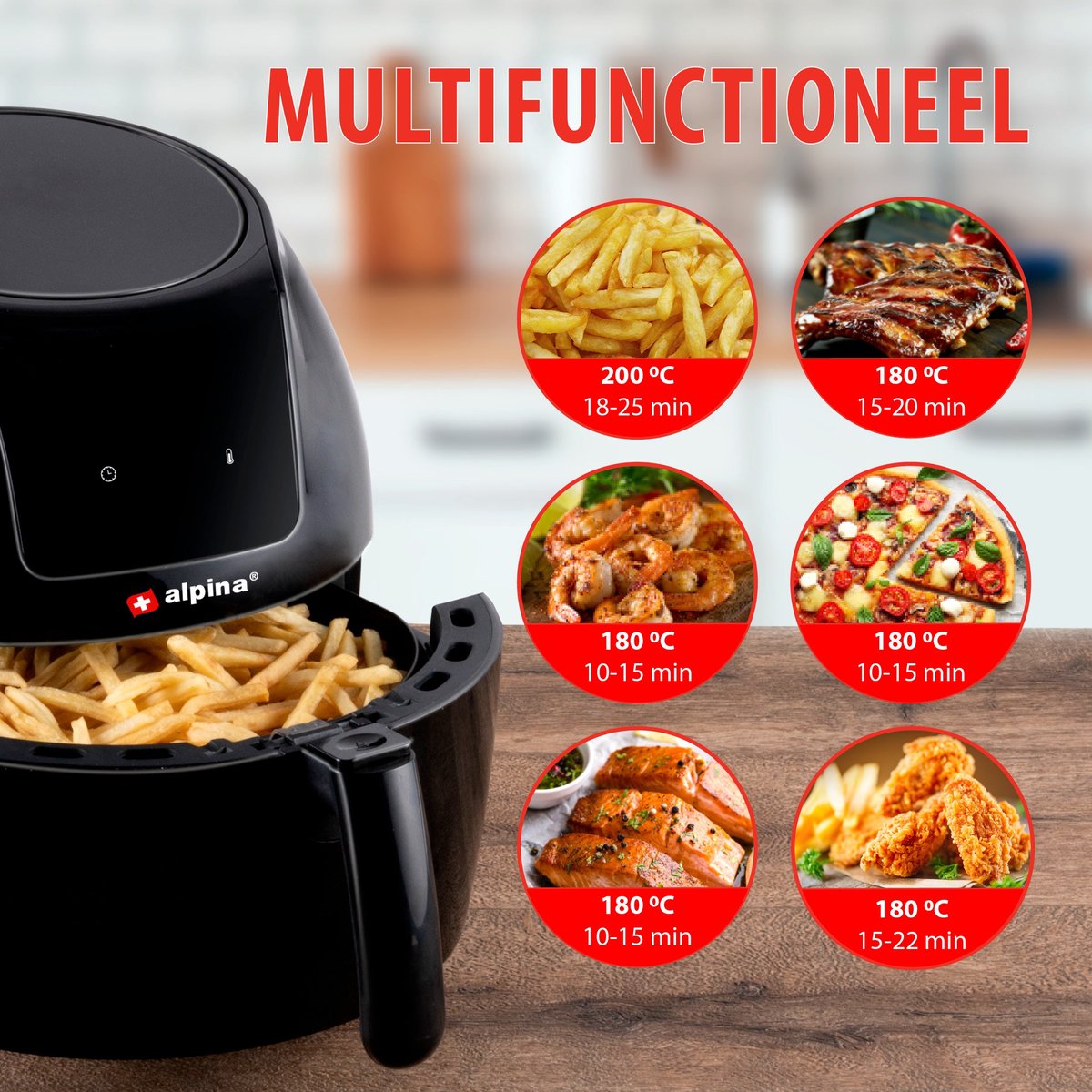 alpina Airfryer Digitaal 5L
