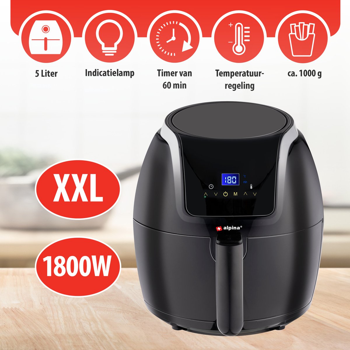 alpina Airfryer Digitaal 5L