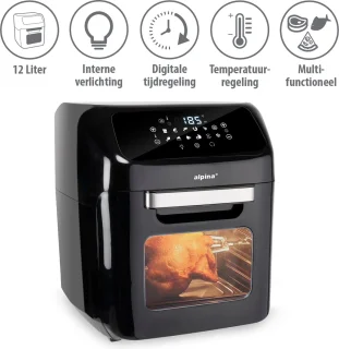 alpina Airfryer XXL 12L heteluchtoven en friteuse 1800W