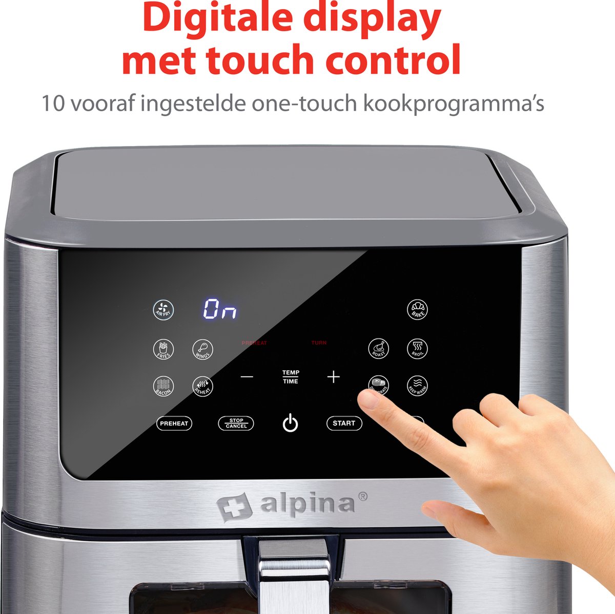 alpina Airfryer XXL 8L Zilver