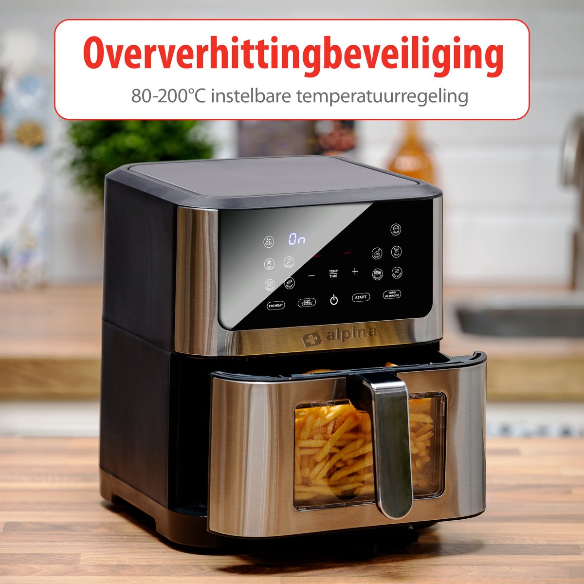 alpina Airfryer XXL 8L Zilver