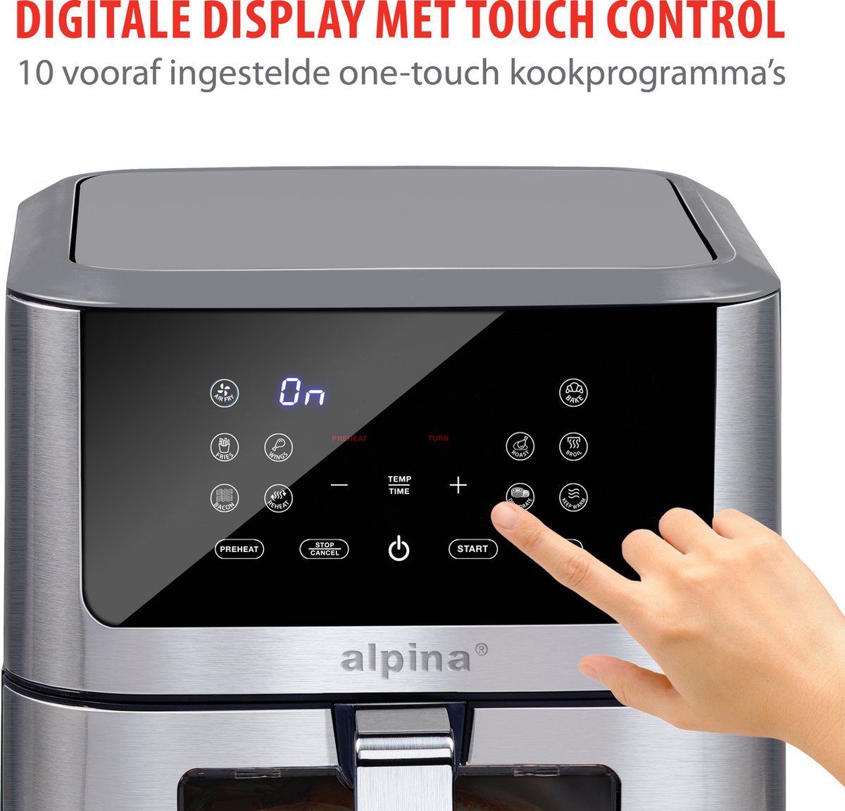 alpina Airfryer XXL 8L Zilver