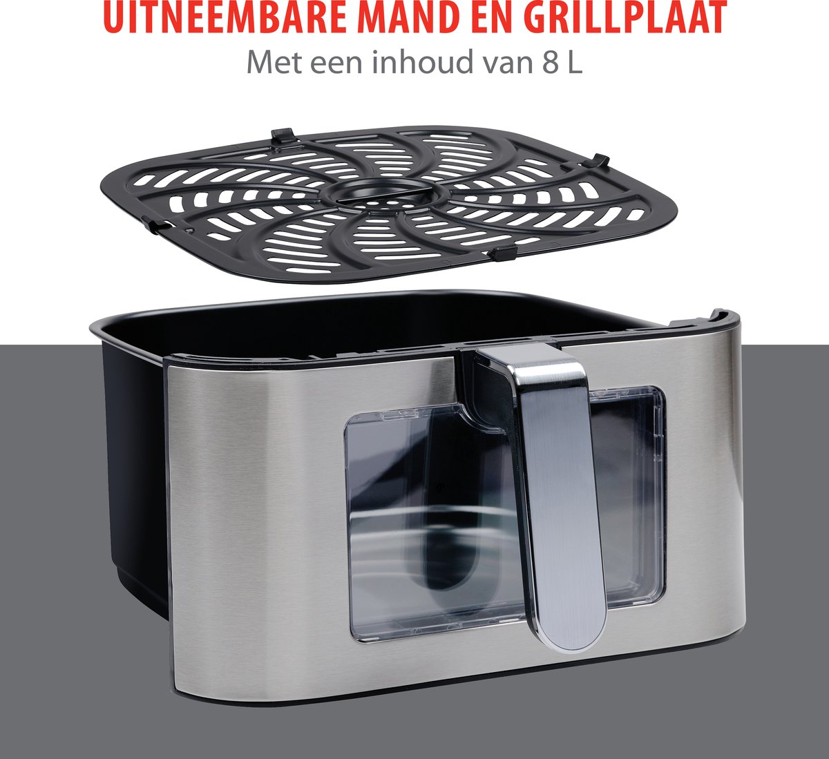alpina Airfryer XXL 8L Zilver